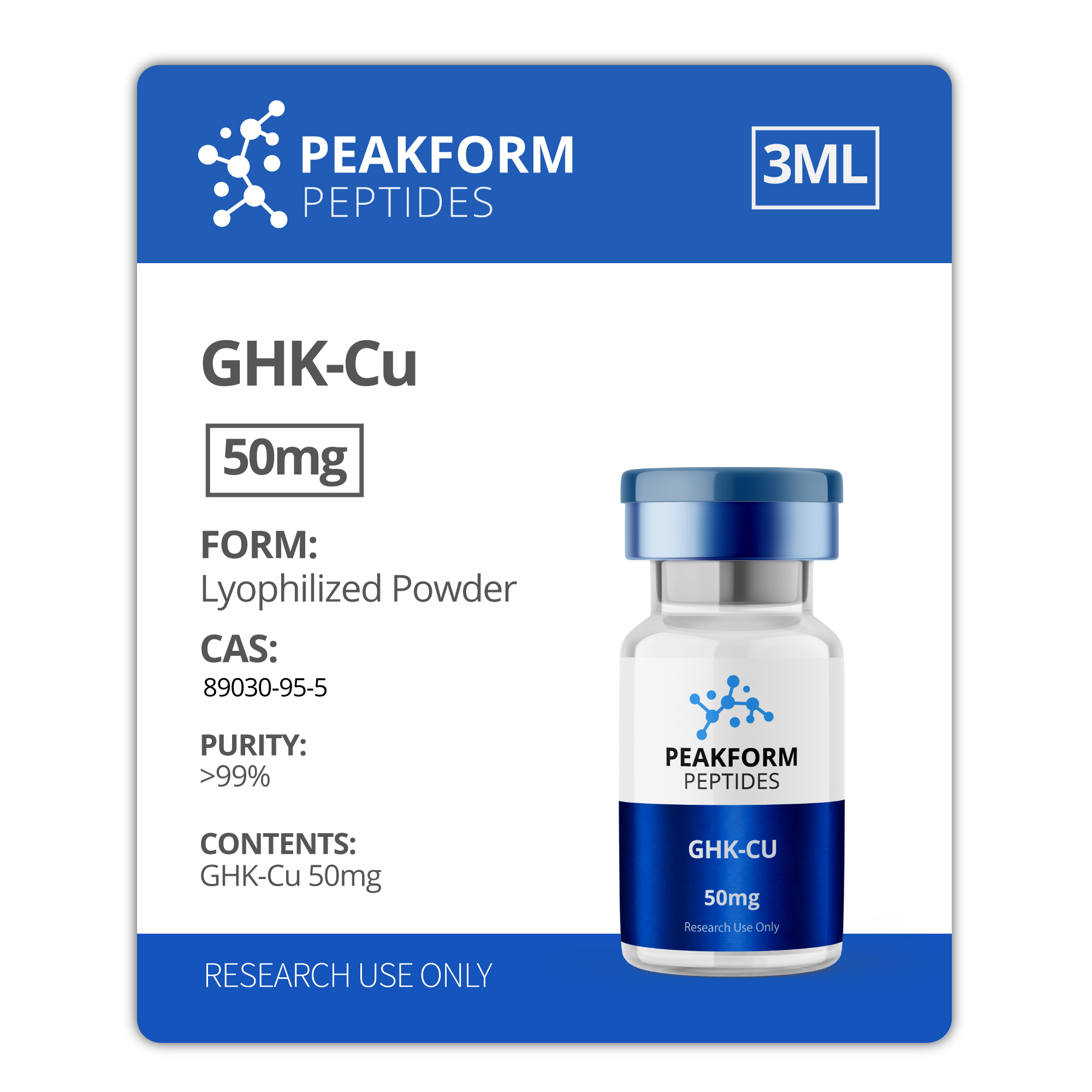 PeakForm-Peptides-Product-GHK-Cu-50mg