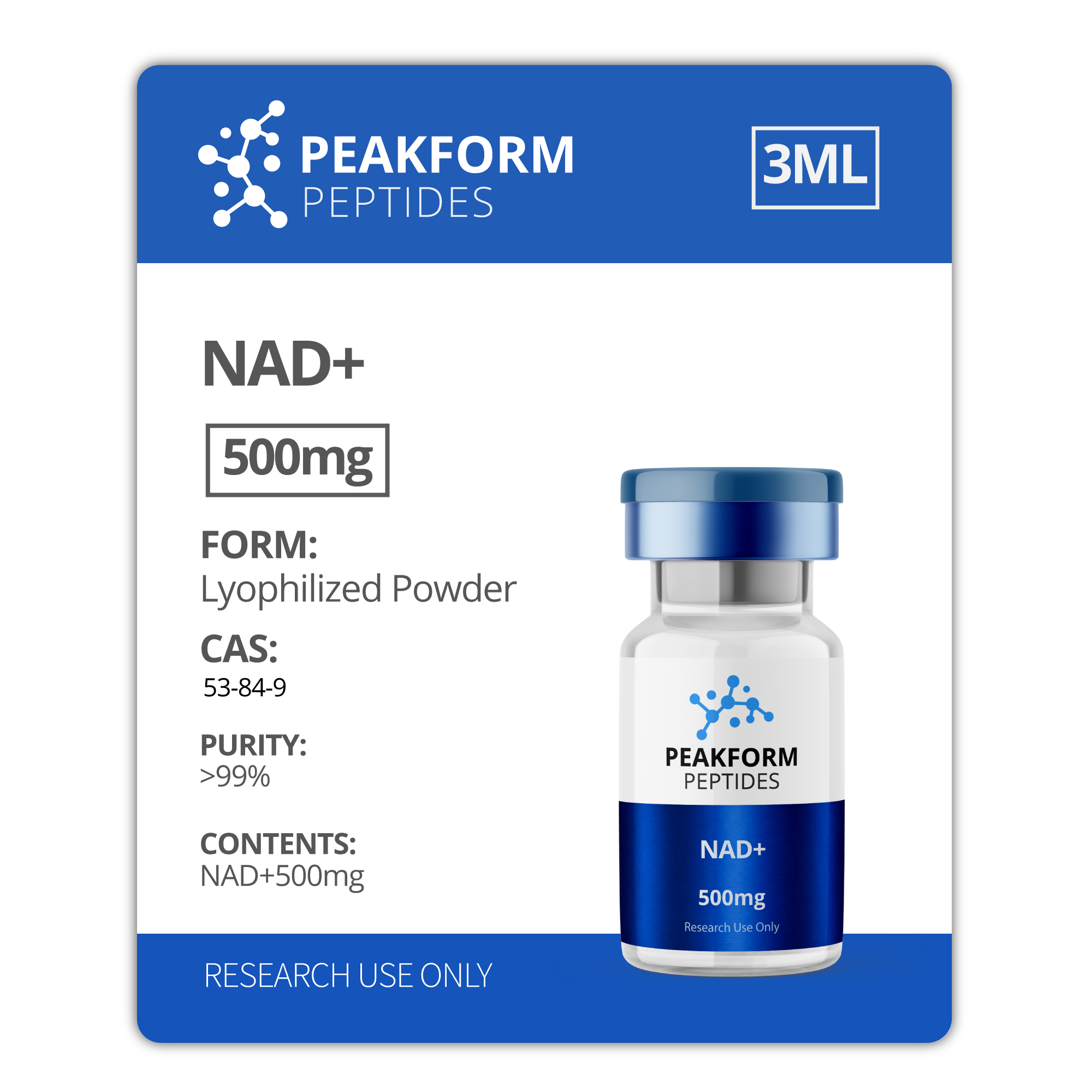 PeakForm-Peptides-Product-NAD-500mg