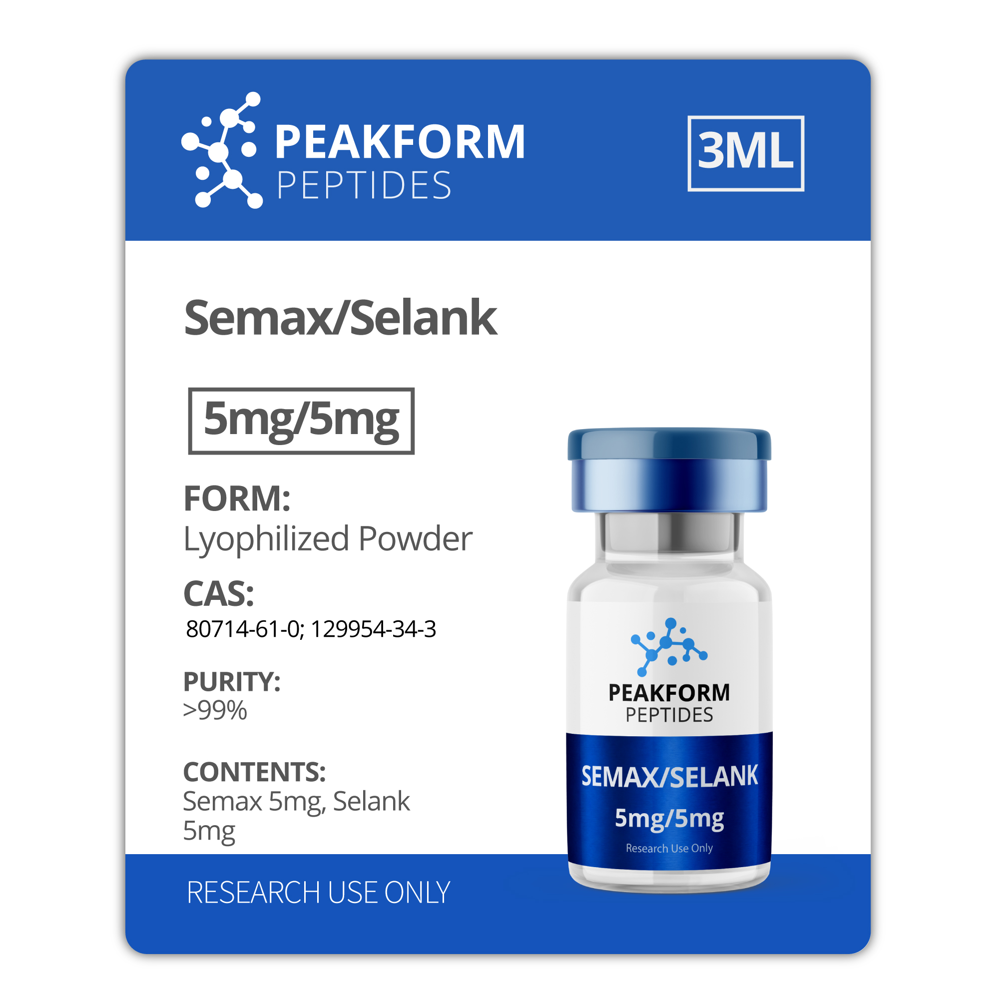 Semax & Selank Blend 5mg & 5mg product card