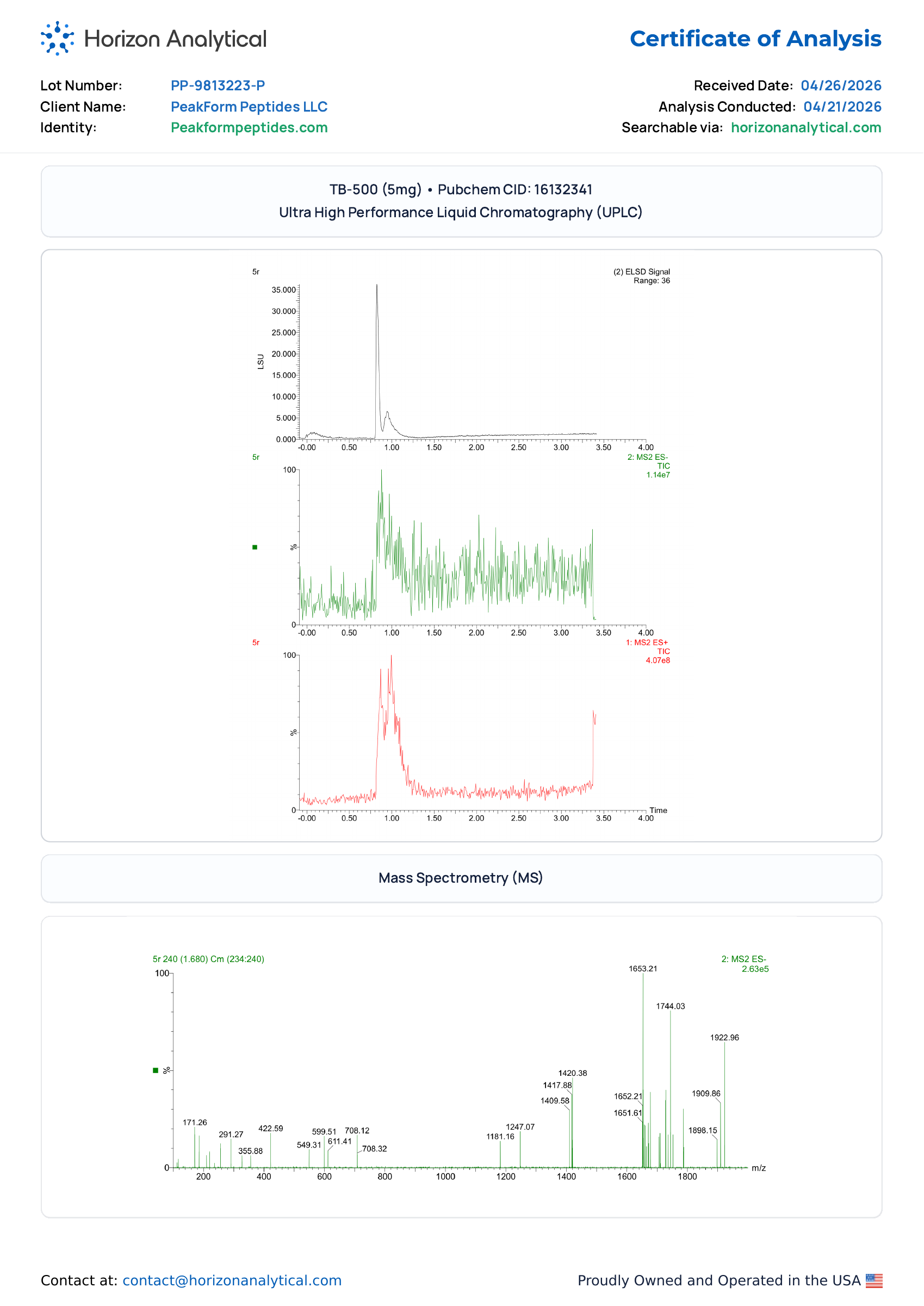 BPC-157 + TB-500 · 5 mg / 5 mg — certificate page 4